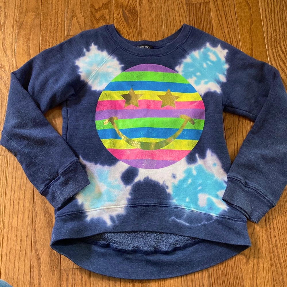 COPY - Signorelli vintage look blue tie dye Smiley sweatshirt 10